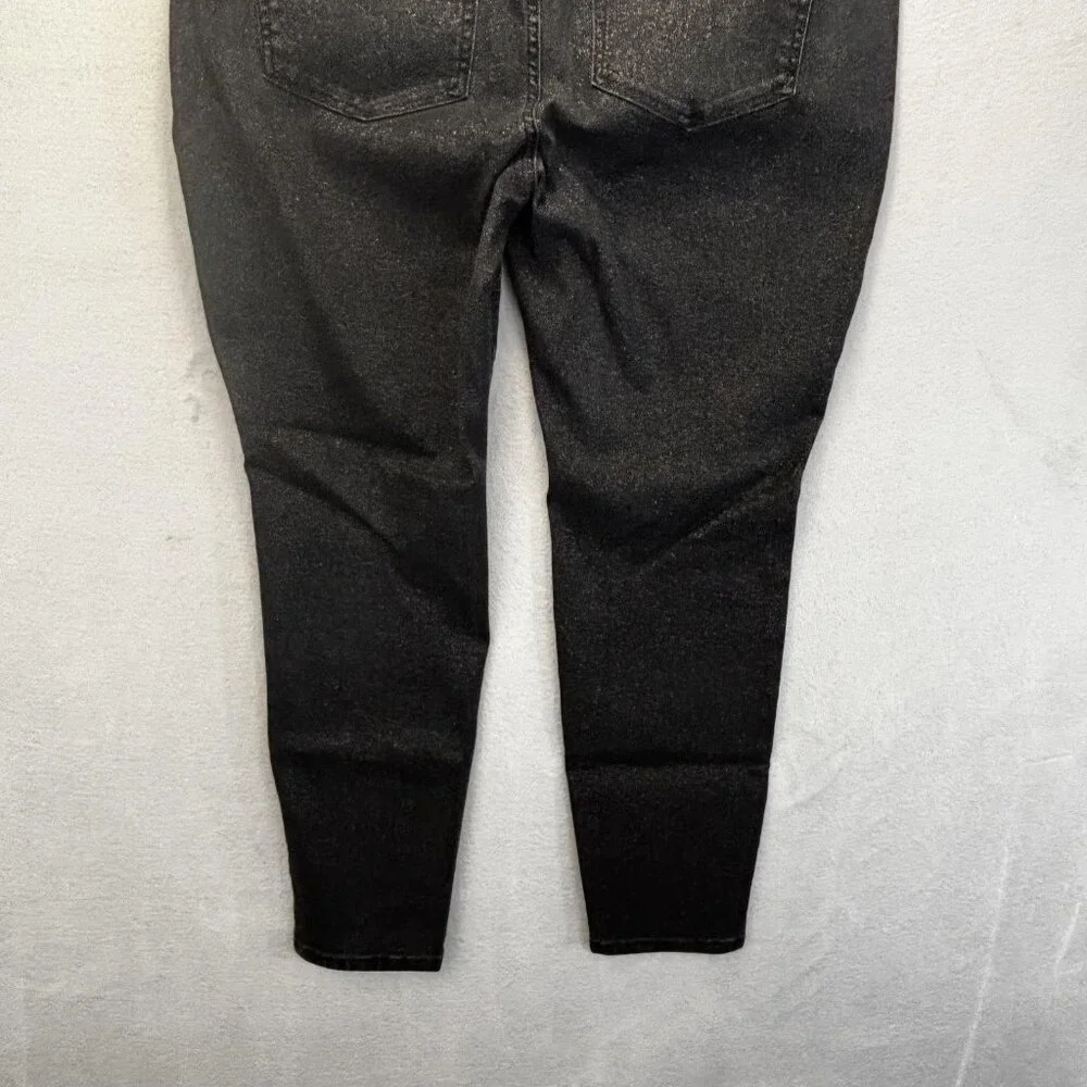 Lane Bryant High Rise Pull On Glitter Jegging‎ Pants Womens 18 Black Signature